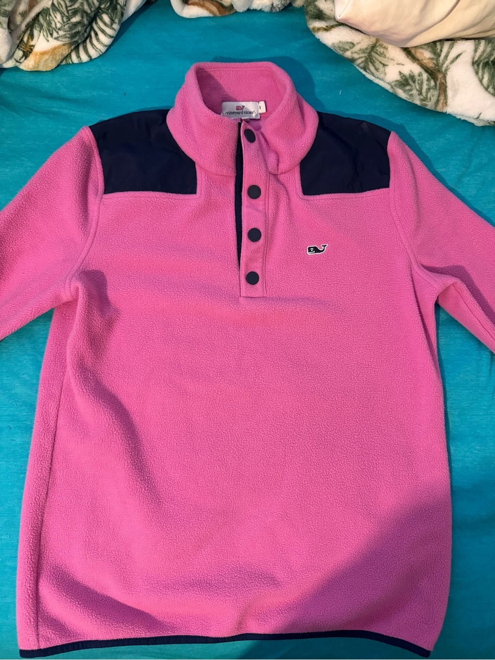 Women Vineyard Vines pink fleece pullover size small